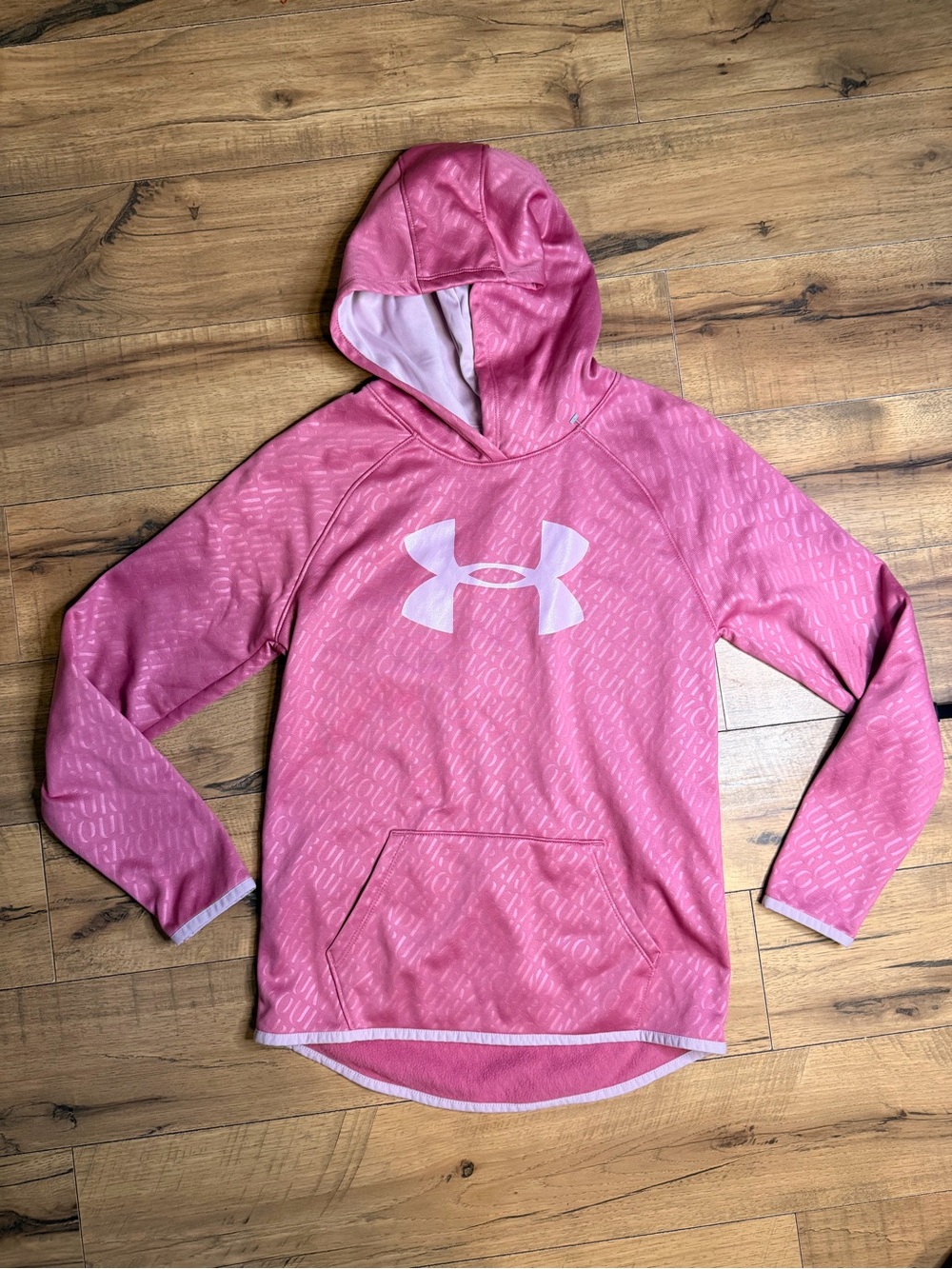 Under Armour Pink Hooded Pullover with Logo